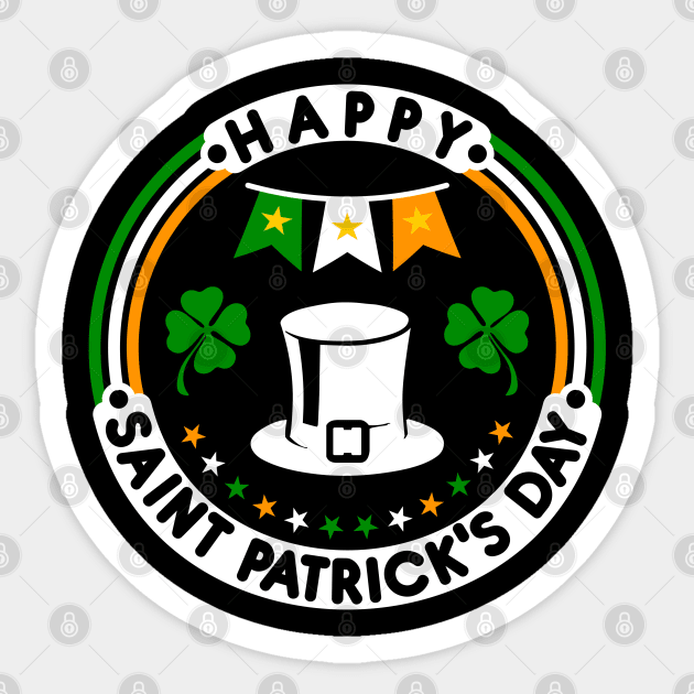 Happy Saint Patrick's Day-Saint Patrick's Day Tee Sticker by GoodyBroCrafts